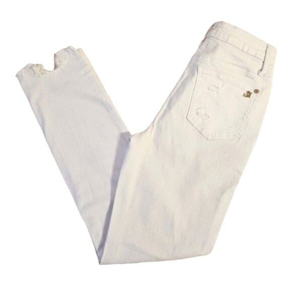 Special A Denim - Distressed White Denim Skinny Jeans